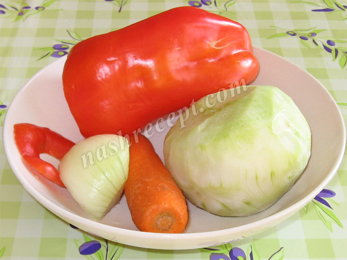 овощи для салата из кольраби - ovoschi dlya salata iz kolrabi