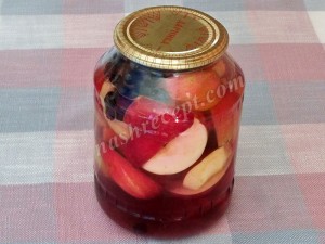 компот из яблок и черноплодной рябины - kompot iz yablok i chernoplodnoi ryabiny