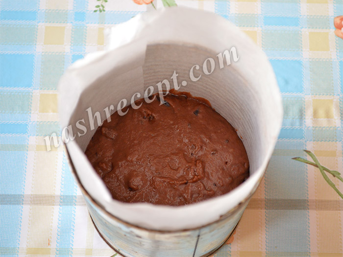 тесто для шоколадных куличей в форме для выпечки